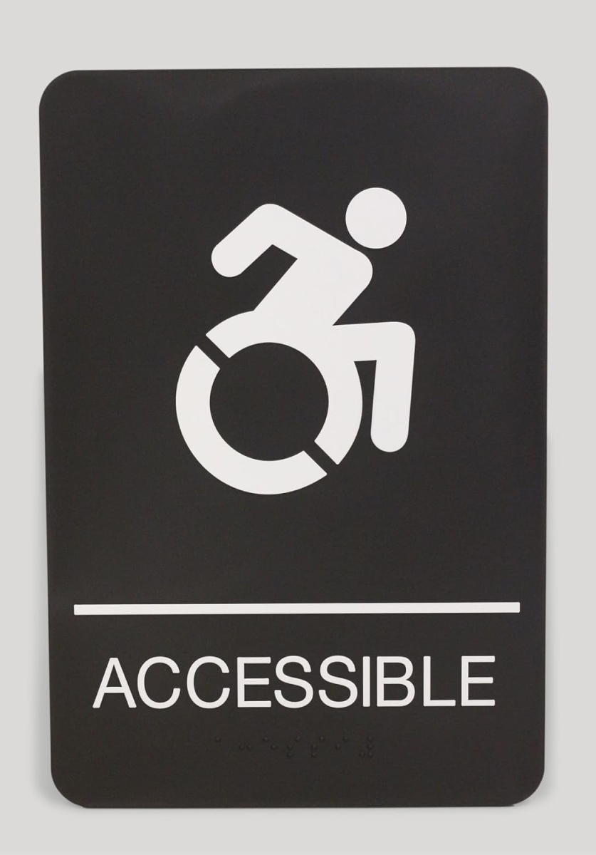 U S Stamp  Sign USS7787 Accessible ADA Sign44 Black