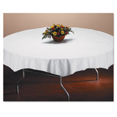 Picture of Hoffmaster HFM 210101 82 in. Diameter Hoffmaster Tissue-Poly Tablecovers, White