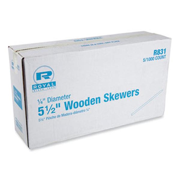 Picture of Amercare Royal RPPR831 Wooden Skewers - 5.5 in., Natural - 1000 Per Box - Case of 5