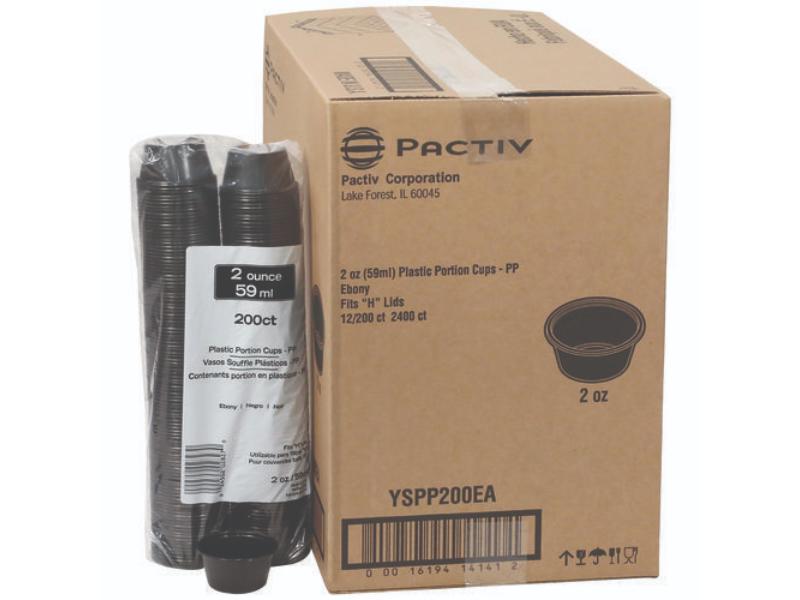 Picture of Pactiv Evergreen PCTYSPP200EA 2 oz Plastic Portion Cup, Black - Case of 2400