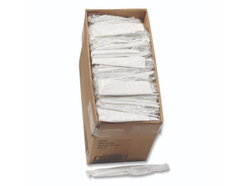 Picture of Pactiv Evergreen PCTFKFSKWNCH Individually Mediumweight Wrapped Fieldware Cutlery Kit&#44; White - Case of 250