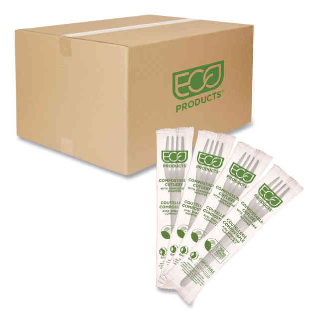 Picture of Eco-Products ECOEPS017W 7 in. Plantware Crystalized Polylactic Acid Cutlery Fork&#44; White - Case of 1000