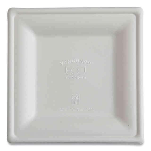 Picture of Eco-Products ECOEPP023NFA 10 x 10 in. Vanguard Re able & Compostable Sugarcane Plates, White - Case of 250