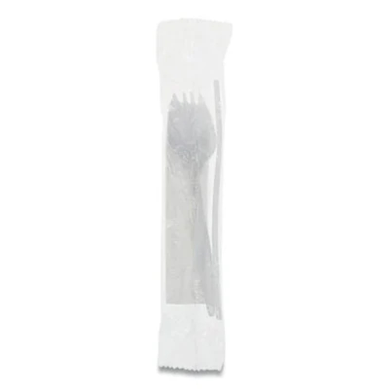 Picture of Pactiv PCTFKQWSCHLCH 10 x 8 in. Napkin Evergreen Fieldware Polypropylene Cutlery Kit&#44; White
