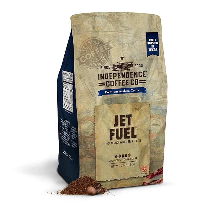 Picture of Independence coffee ICCICF73110 24 oz Jet Fuel Intense & Heavy Body Dark Roast Whole Bean Coffee - 4 Count