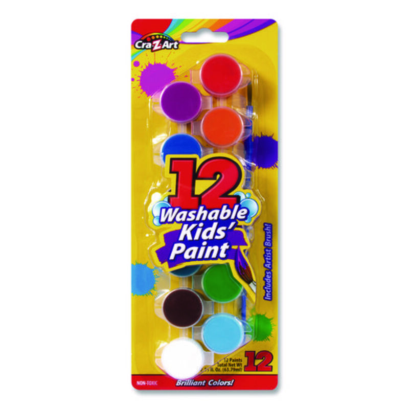 Picture of CraZart CZA1062824 2.15 oz Washable Kids Paint Set with Artist Brush&#44; Multi Color - Pack of 12
