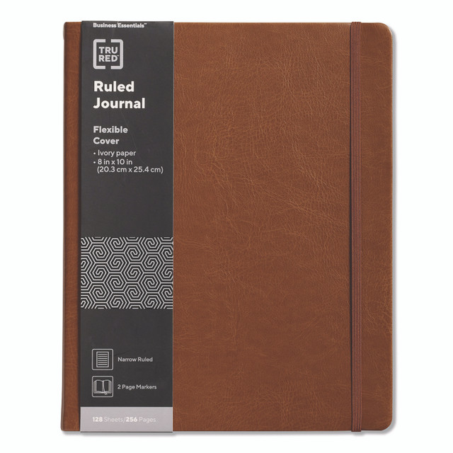 Picture of Tru Red TUDTR61953 10 x 8 in. Flexible-Cover Business Journal Book with Elastic Closure - Narrow Ruled - 1-Subject - Cognac Cover