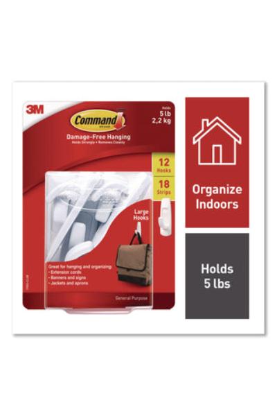 Picture of 3M MMM17003CLUB General Purpose Plastic Hooks&#44; White - Large - 12 Hooks