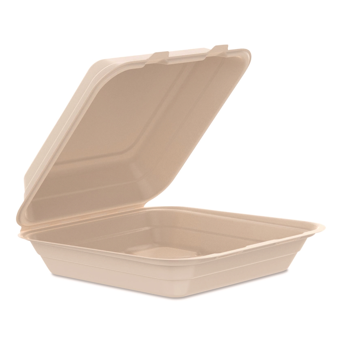 Picture of Dart DCC90FBRHT1 9.14 x 9 x 2.98 in. Compostable Molded Fiber Hinged Trays - ProPlanet Seal&#44; Natural