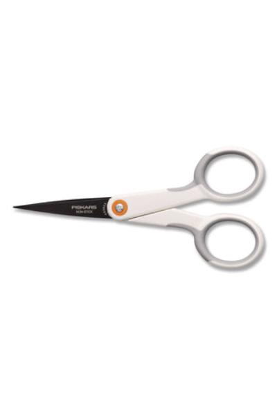 Picture of Fiskars Manufacturing FSK1069763 5 in. Soft Grip Nonstick Scissors - Straight Handle&#44; White & Gray
