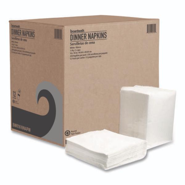 Picture of Boardwalk BWK1616NAPW Dinner Napkins&#44; White - Pack of 12