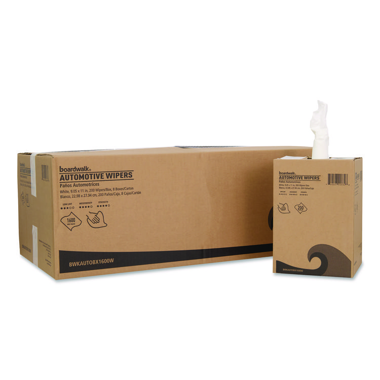 Picture of Boardwalk BWKAUTOBX1600W Reusable Wiper Rolls, White - 200 per Box - Box of 8