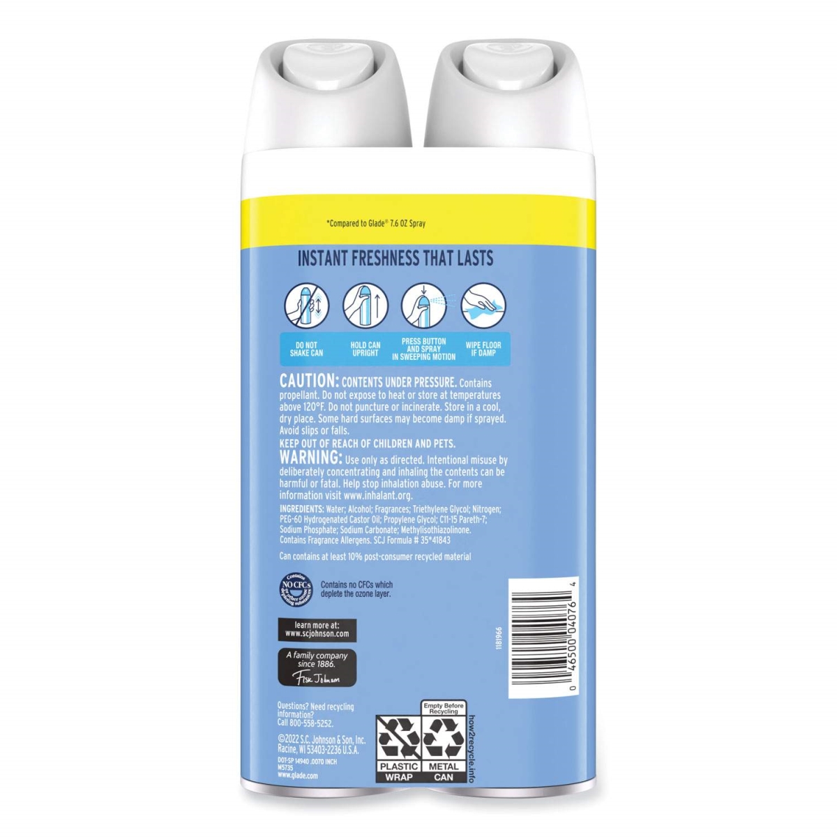 Picture of Sc Johnson SJN377363 8.3 oz Clean Linen Scent Glade Air Freshener -Pack of 2