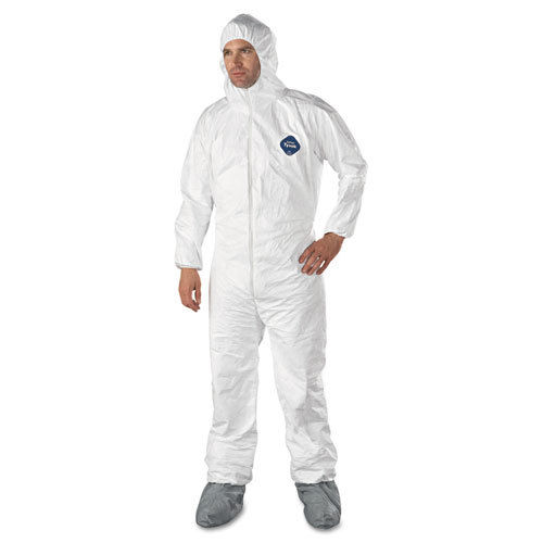 Picture of E.i. Dupont De Nemours 251-TY122S-3XL Tyvek Elastic Cuff Hooded Coveralls with Boots, White&3XL-25 per Case
