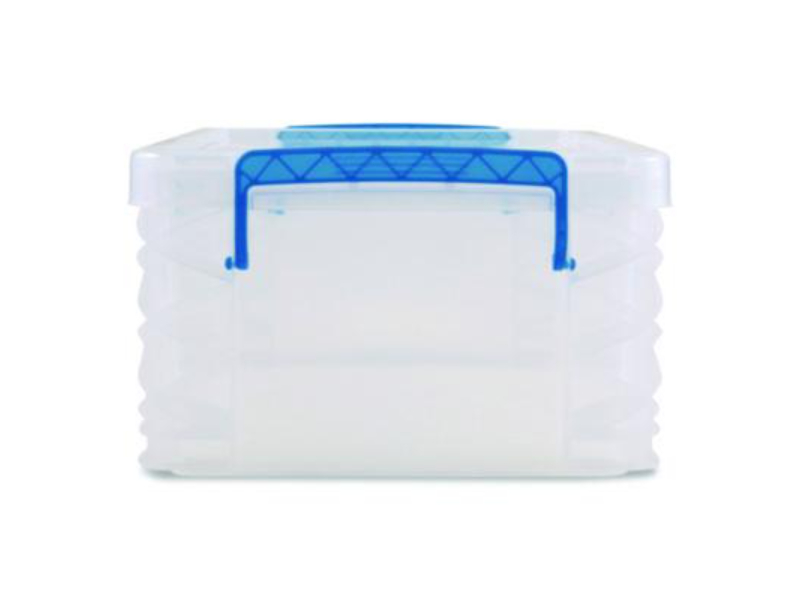 Picture of Advantus AVT39811 14.25 x 10.3 x 6.5 in. Super Stacker Lift-Off Lid Storage Tote - Transparent & Blue