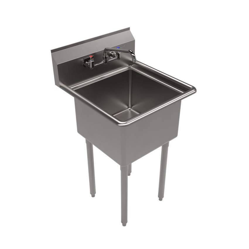 Picture of BK Resources BKEBKS11812PG Stainless Steel Sink & Faucet Bundle, 18 x 18 x 12 in.