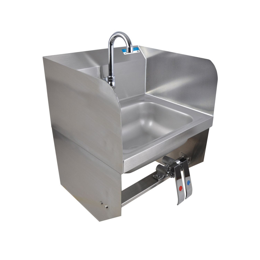 Picture of BK Resources BKEHSW14101SBKP Stainless Steel Hand Sink with Side Splashes, 14 x 10 x 5 in.