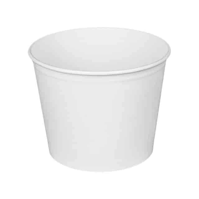 Picture of Karat by Lollicup KRTCFB85W 7.36 in. Dia. x 6 in. Paper Food Bucket, White - 85 oz - 180 per Pack