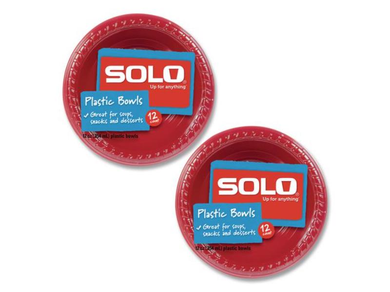 Picture of Dart SCCCB1220202 12 oz Party Plastic Premium Dinnerware Bowl, Red