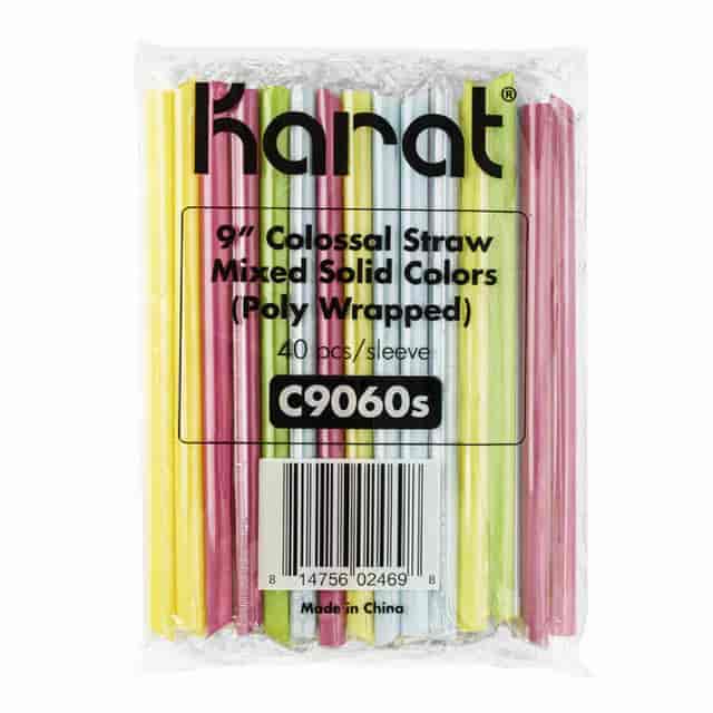 Picture of Karat by Lollicup KRTC9060SMIXED 9 in. Karat Boba Straws, Assorted Color - 1600 per Case