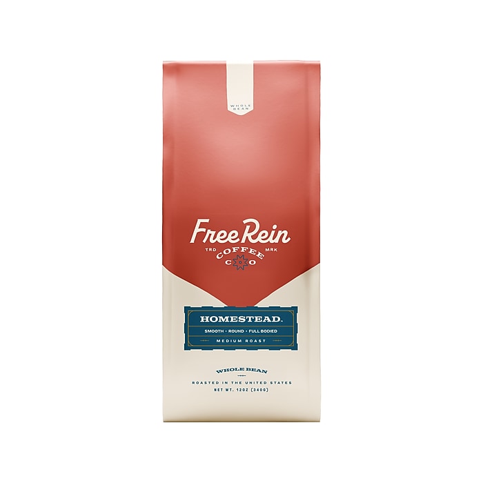 Picture of Free Rein RENFRE36401 12 oz Homestead Whole Bean Coffee Packet, Medium Roast
