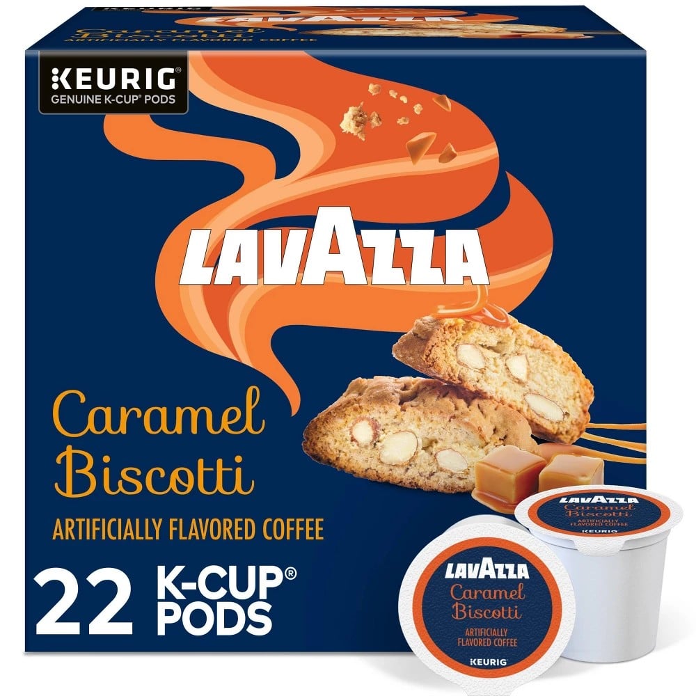 Picture of Lavazza LAV5000384732 Caramel Biscotti Medium Roast Keurig K-Cup Coffee Pods - Box of 22