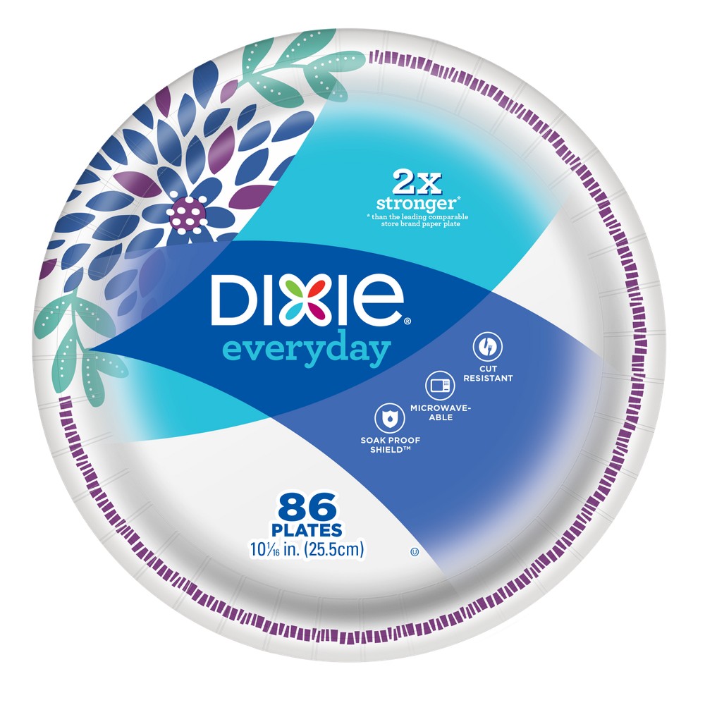 Picture of Dixie DXE15740 Disposable Paper Plates - 86 Count
