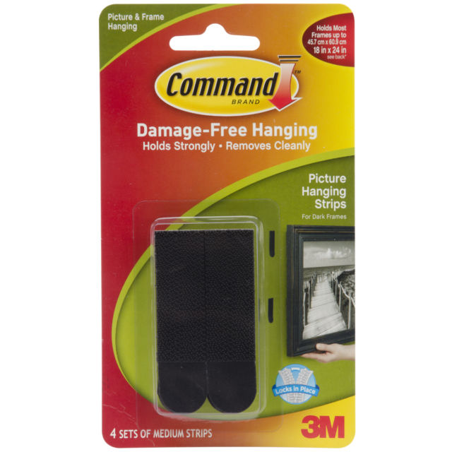 Picture of 3M 17201BLKES 0.7 x 2.7 in. Picture Hanging Strips&#44; Black - Pack of 4