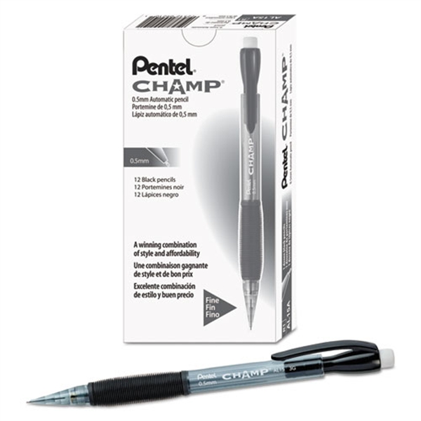 Picture of Pentel of America AL15ASW2 0.5 mm Champ Mechanical Pencil&#44; Translucent Black Barrel - 24 Per Pack