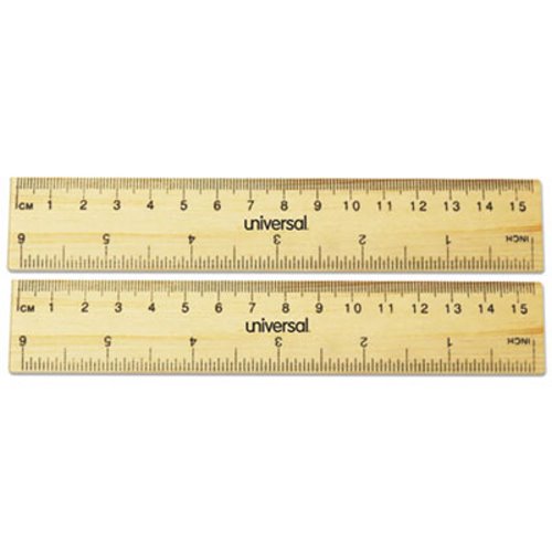 Picture of Universal Office Products UNV59024 6 in. Flat Wood Ruler&#44; Standard & Metric