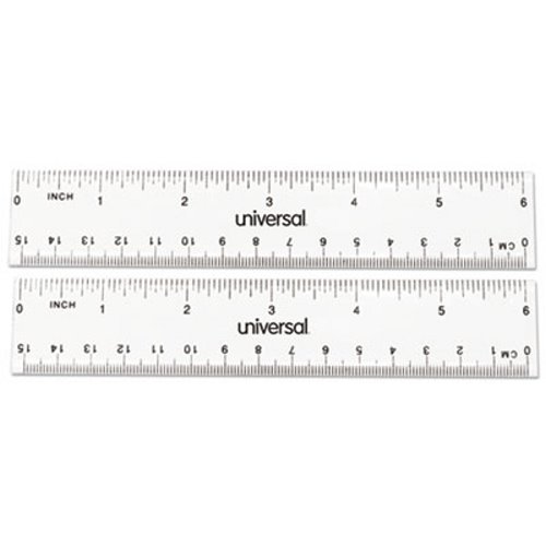 Picture of Universal Office Products UNV59025 6 in. Clear Plastic Ruler&#44; Standard & Metric