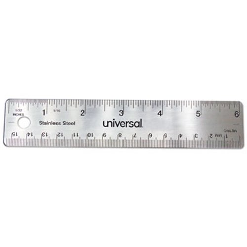 Picture of Universal Office Products UNV59026 6 in. Stainless Steel Ruler&#44; Standard & Metric