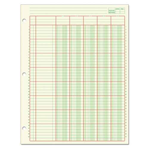 ACP85115 8.5 x 11 in. Columnar Analysis Pad, 5 Column Single Page Format, 50 Sheets & Pad
