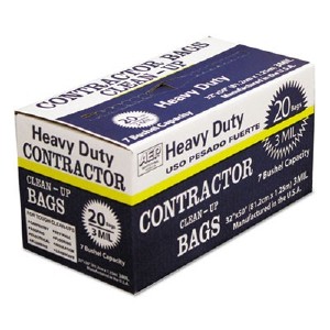 WBI0186470 32 x 50 in. Heavy-Duty Contractor Clean-up Bags - 55-60 gal, Black - 20 Carton
