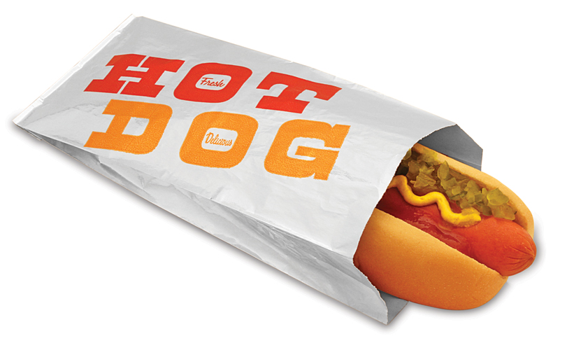 Picture of Bagcraft BGC 300455 3.5 x 1.5 x 8.5 in. Foil Hot Dog Bags&#44; White Hot Dog - 1000 per Case