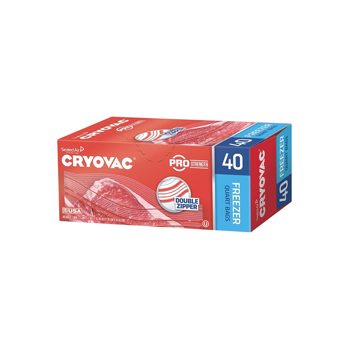 Picture of Diversey 100946913 7 x 7.93 in. 1 qt Cryovac Storage Bag Dual Zipper 360 Count