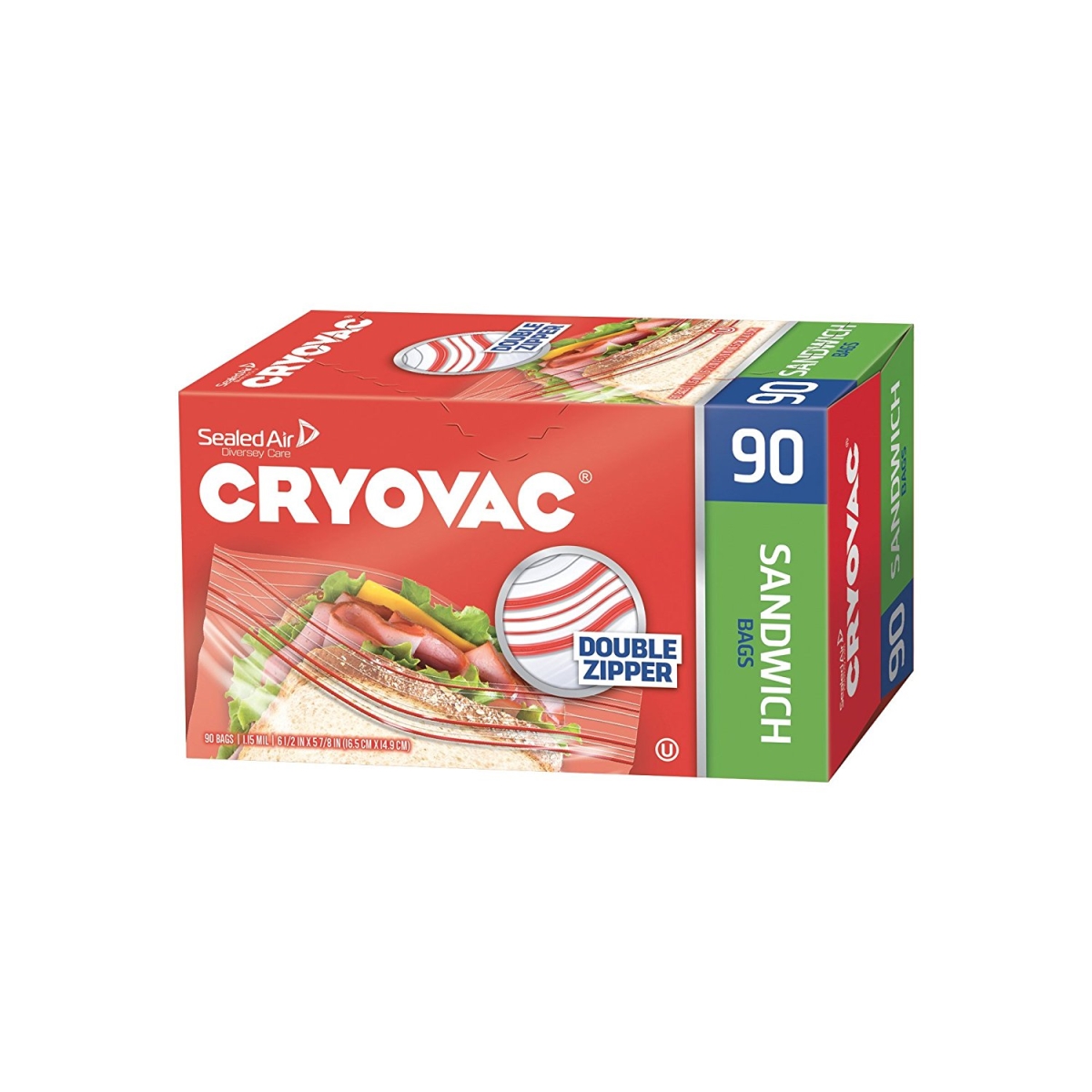 Picture of Diversey 100946906 6.5 x 5.87 in. Cryovac Sandwich Bags 1080 Count