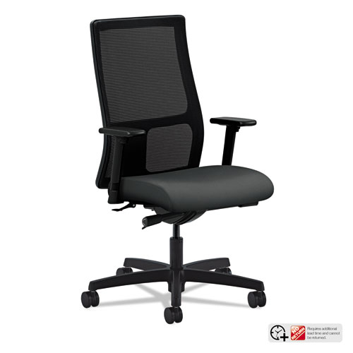 IW103CU19 Ignition Series Mesh Mid-Back Work Chair, Fabric Upholstered Seat - Iron Ore -  HON