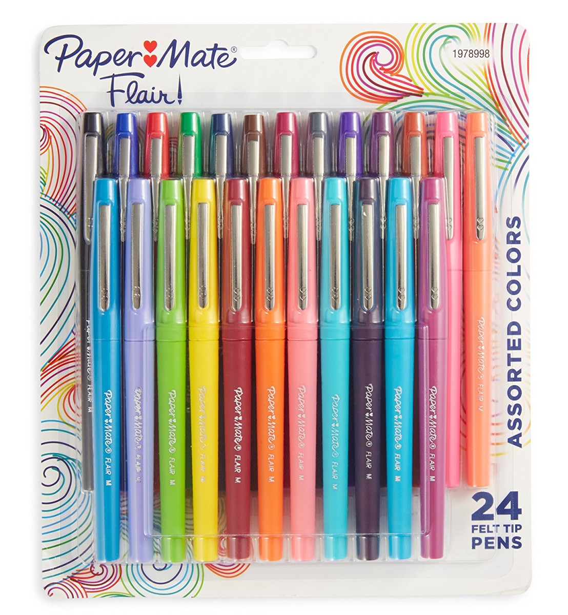 Picture of Papermate 1978998 0.7 mm Point Guard Flair Bullet Point Stick Pen&#44; Assorted Colors - 24 per Set