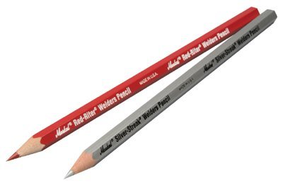 Streak Wood Case Welders Pencil - Silver - Dozen