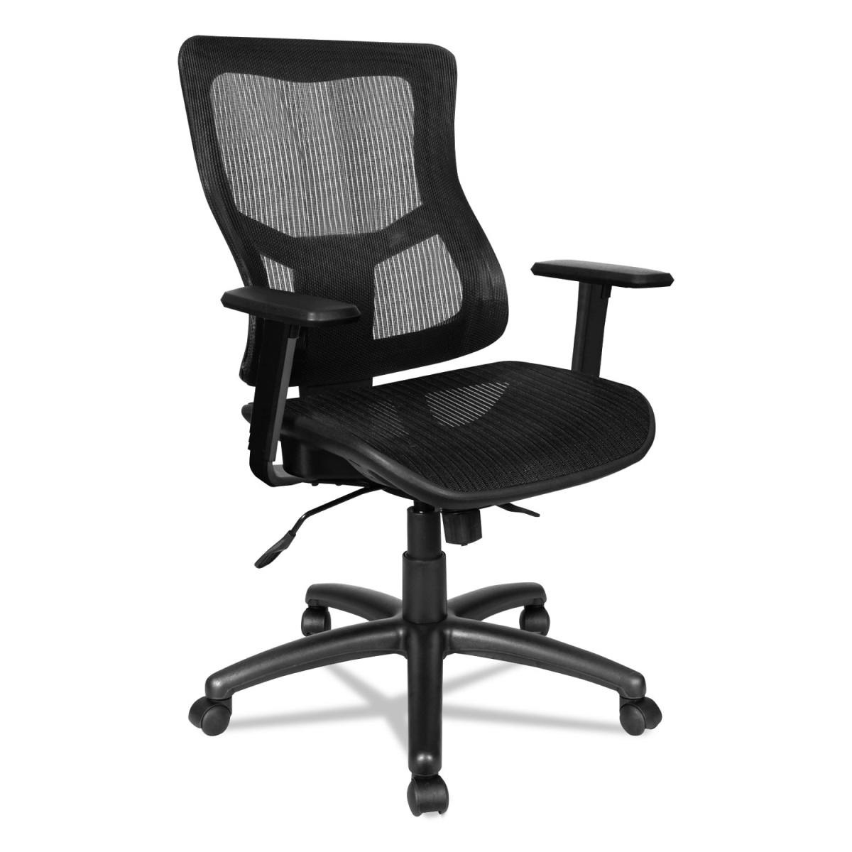 Picture of Alera ALEELT4218S Elusion II Series Suspension Mesh Mid-Back Synchro with Seat Slide Chair&#44; Black