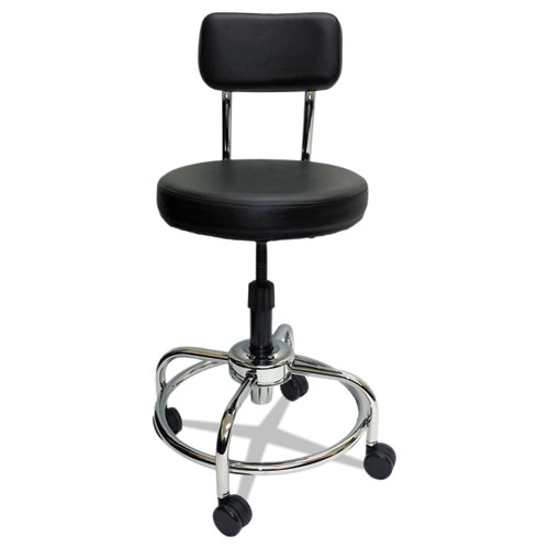 SS  Laboratory & Healthcare Stool - Black Vinyl