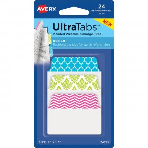 Picture of Avery-Dennison AVE74774 Multiuse Filing Repositionable Design Ultra Tabs&#44; Assorted - Set of 24