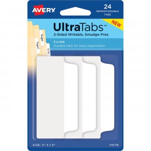 Picture of Avery-Dennison AVE74776 Filing Repositionable Ultra Tabs&#44; White - Pack of 24
