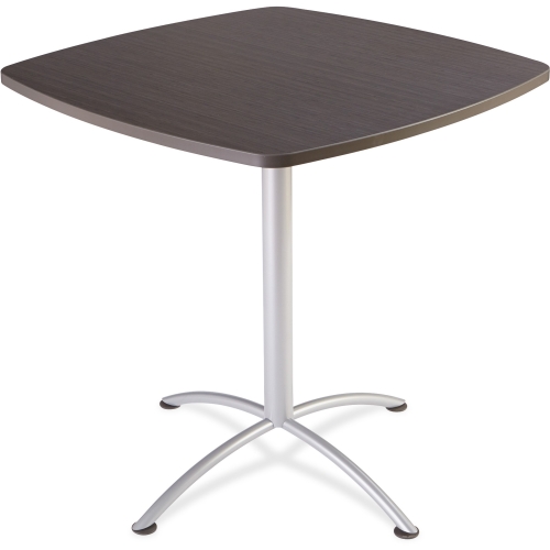 69764 42 x 42 x 42 in. Iland Table Contour Square Seated Style - Gray, Walnut & Silver -  Iceberg Enterprise