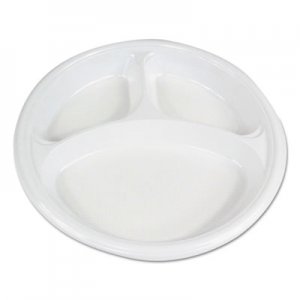 Picture of Boardwalk BWKPLTHIPS10WH3 10 in. Hi Impact Plastic Compartment Dinnerware Plate, White