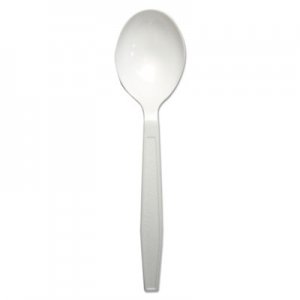Picture of Boardwalk BWKSOUPHWPPWH Heavyweight Polypropylene Cutlery&#44; Soup Spoon&#44; White