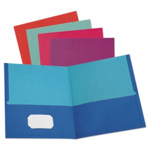OXF51274 Twisted Twin Textured Pocket Folders, Assorted - Pack of 10