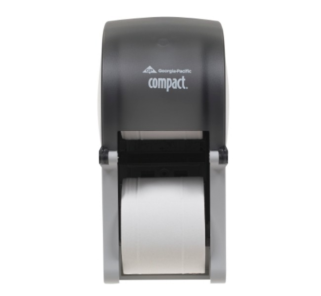 Georgia Pacific  Black Vertical Double Roll Toilet Paper Dispenser