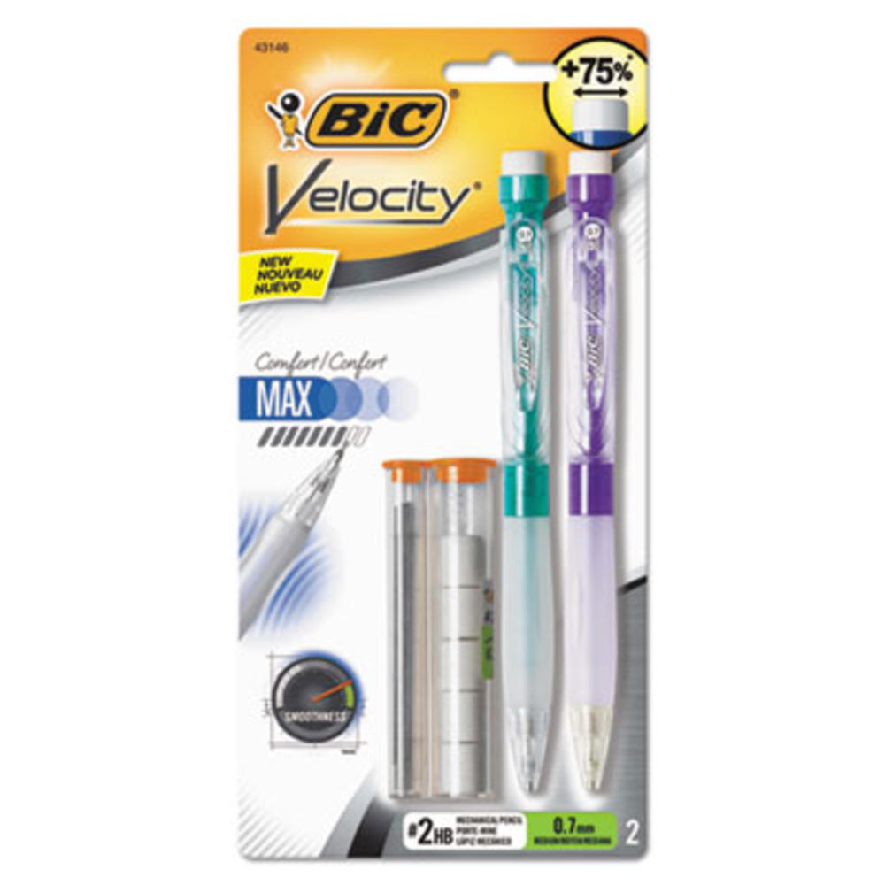 Picture of Bic Corporation MPMX7P21BK Velocity Max Pencil&#44; 0.7 Mm&#44; Assorted&#44; 2 & Pack